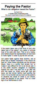 Paying the Pastor