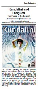 Kundalini and Speaking in Tongues
